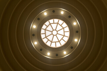 Fototapeta na wymiar 円形に配置された天井照明 