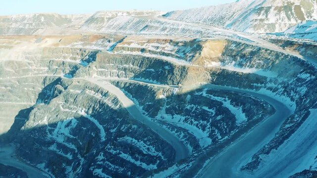 Copper mine deposit with several roads