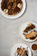 chocolate cake and coffee