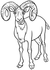 cartoon urial comic animal character coloring book page