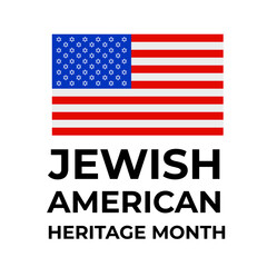 Jewish-American Heritage Month typography poster. Annual event in United States celebrated in May. Vector template for banner, flyer, sticker, etc