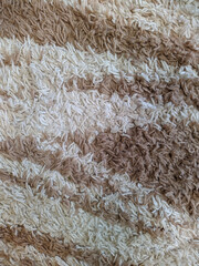 soft carpet of brown and white color closeup photo