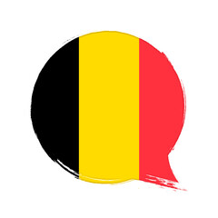 Fototapeta premium Flag of Belgium, banner with grunge brush 