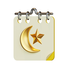 Eid Mubarak Calendar 3D Rendering Illustration