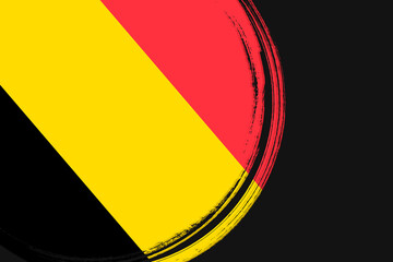 Flag of Belgium, banner with grunge brush
