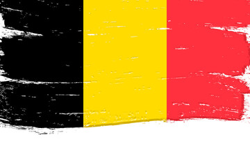 Flag of Belgium, banner with grunge brush
