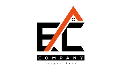 initial EC letter real estate construction logo vector