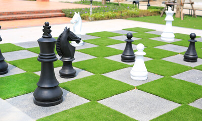 Big chess piece decorative in the garden