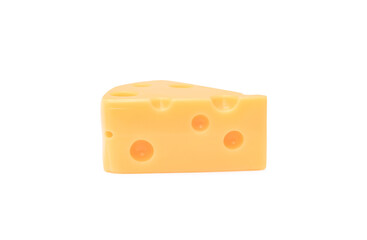 Piece of cheese isolated on white background
