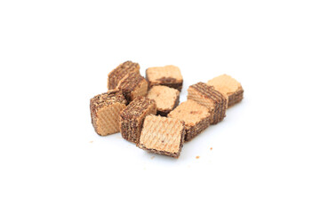 Chocolate wafers isolated on white background