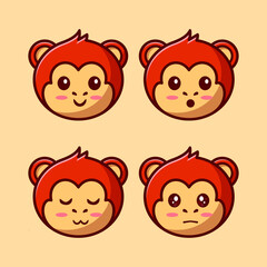 Cartoon cute animals for baby card and invitation. Vector illustration