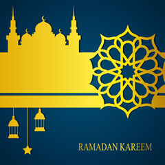 ramadan Social media post template design , elegant square cover with arabian ornament