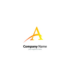 The simple luxury logo of letter a with white background