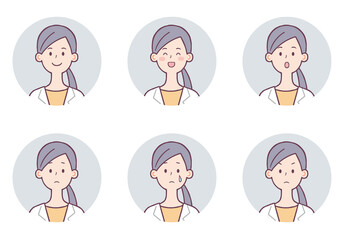 白衣の女性　アイコン