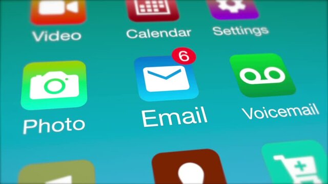 Email Notification on a Smartphone or Tablet Screen Closeup