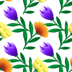 Seamless pattern with flowers.