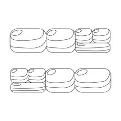 Isolated stone fences on white.