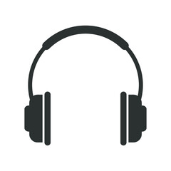 Headphones vector icon. Music symbol isolated on white background.
