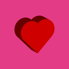 3D style heart vector illustration. Love symbol.