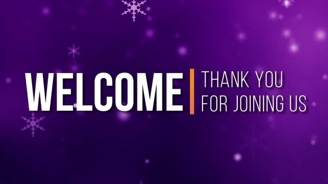 Welcome, thank you for joining us, video with purple motion background for the Christmas season.