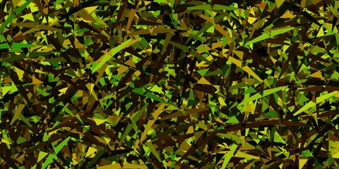Dark green, yellow vector background with polygonal forms.