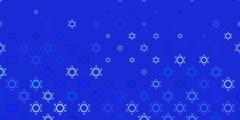 Dark pink, blue vector backdrop with virus symbols.