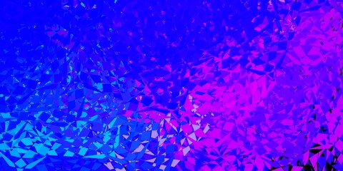 Light blue vector template with crystals, triangles.