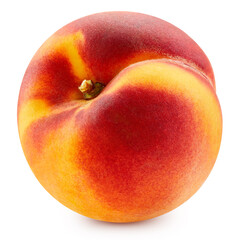 Peach on white background. Organic peach isolated on white background. Peach with clipping path