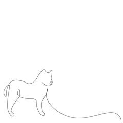 Dog animal one line drawing vector illustration