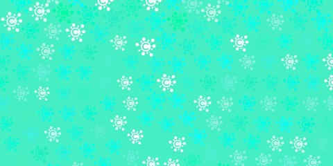 Light Green vector background with covid-19 symbols.