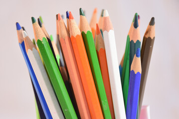 color pencils isolated on white background