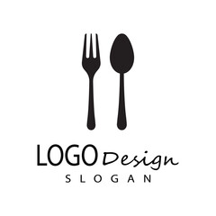 spoon and fork logo template illustration
