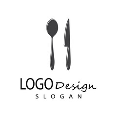 spoon and fork logo template illustration