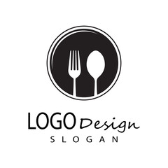 spoon and fork logo template illustration