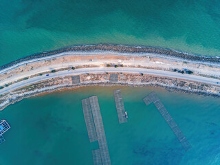 The most beautiful sea road in Qinzhou, Guangxi, China, artificial reclamation road