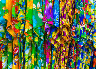 Naklejka premium abstract colorful T-shirt with flower pattern , Art of asian design , Songkran festival in Thailand concepts.