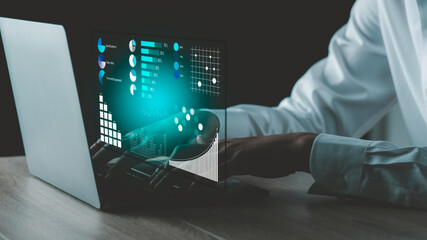 Concept image of data gathering and statistical working.