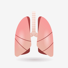 lungs icon human internal organ anatomy biology healthcare medical concept respiratory breathing system flat