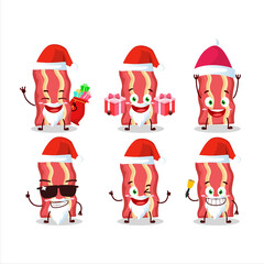 Santa Claus emoticons with bacon cartoon character