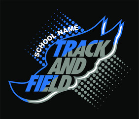 track and field team design with winged foot for school, college or league © EarlFergusonClipart