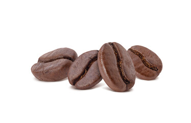 Roasted coffee beans studio shot isolated on white background, Healthy products by organic natural...