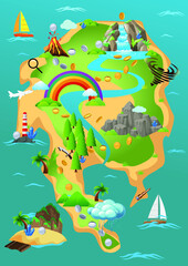 Fototapeta na wymiar treasure map for kids