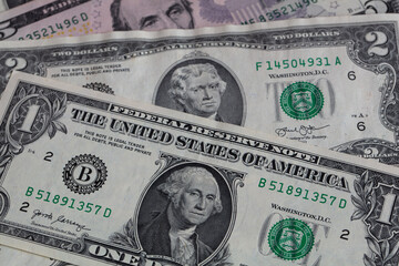 1, 2, 5 US dollar banknotes