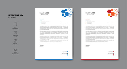 Clean and modern abstract corporate letterhead template.