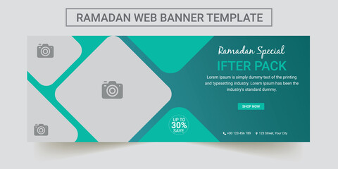 web banner Ramadan template design. social media post template. template set for Ramadan. vector illustration.