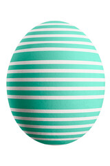 Large picture of an isolated easter egg with a stripes pattern.