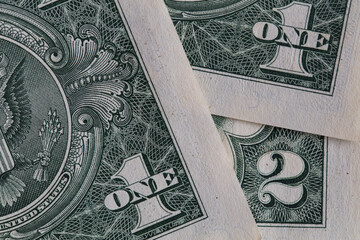 1 and 2 US dollar banknotes