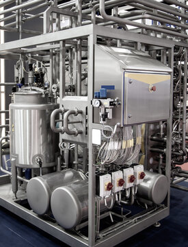 Tubular Aseptic UHT Pasteurizer with Vacuum Deaerator. Food industry