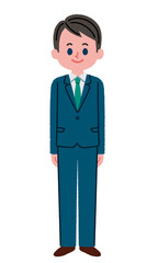 スーツを着た男性の全身イラスト