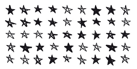 Hand drawn doodle stars set	
